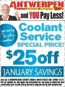 Coolant Service! at Antwerpen Nissan Security Service in Baltimore, MD