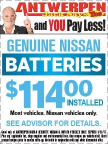 Genuine Nissan BATTERIES! at Antwerpen Nissan Security Service in Baltimore, MD